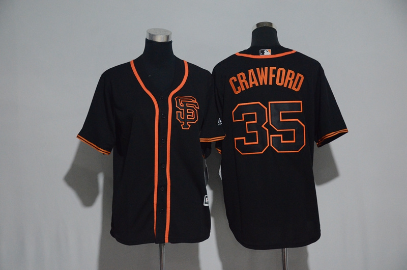 Youth 2017 MLB San Francisco Giants #35 Crawford Black Jerseys->youth mlb jersey->Youth Jersey